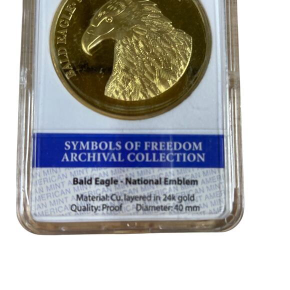 Bald Eagle Symbol Of Freedom Archival Collection Limited Gold Layered Coin - Picture 2 of 3